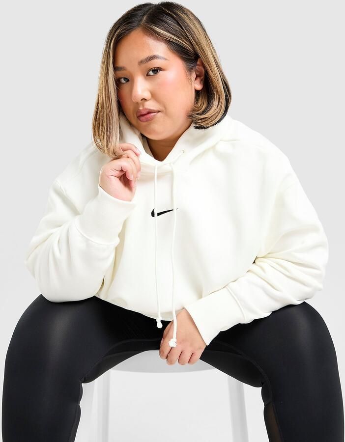 Nike Oversized hoodie voor dames (Plus Size) Sportswear Phoenix Fleece Wit- Dames Wit