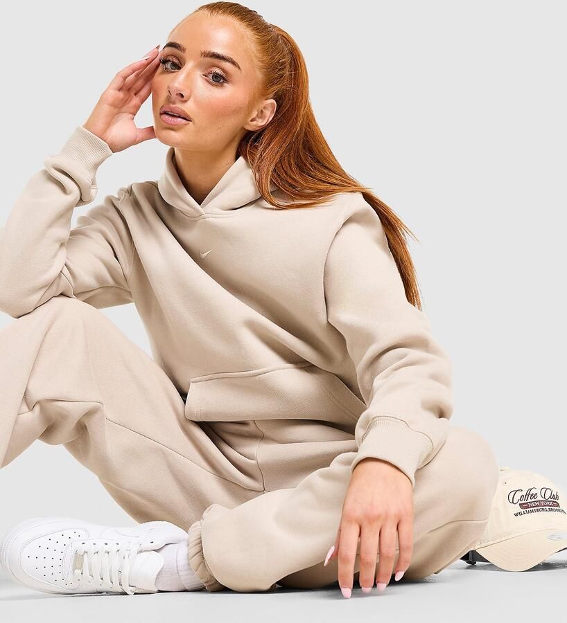 Nike Oversized hoodie voor dames Studio Fleece middelzwaar Bruin- Dames Bruin