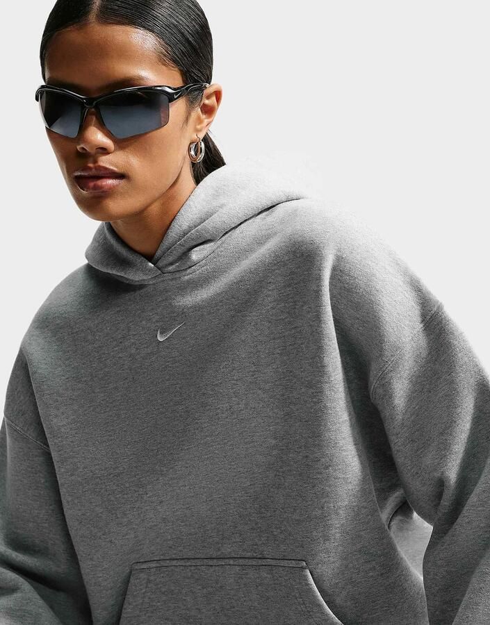 Nike Oversized hoodie voor dames Studio Fleece middelzwaar Grijs- Dames Grijs