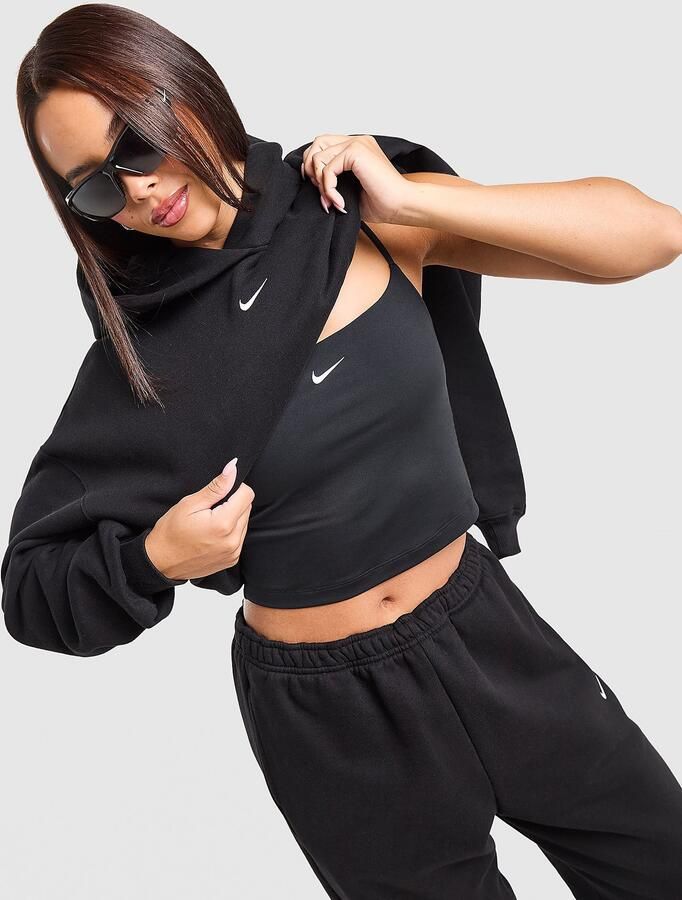 Nike Oversized hoodie voor dames Studio Fleece middelzwaar Zwart- Dames Zwart
