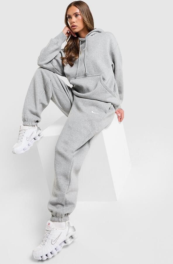 Nike Oversized joggingbroek met hoge taille voor dames Sportswear Phoenix Fleece Grijs- Dames Grijs