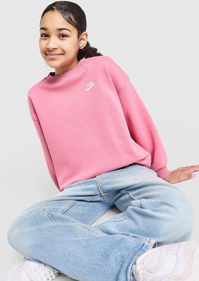 Nike Oversized sweatshirt voor kids Sportswear Club Fleece Roze