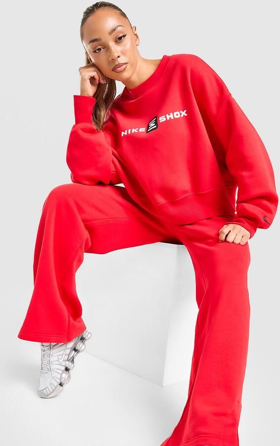 Nike Phoenix Shox Wide Leg Joggers Rood- Dames Rood