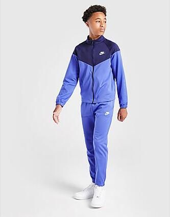 Nike Poly Chevron Tracksuit Junior Blue Kind Blue