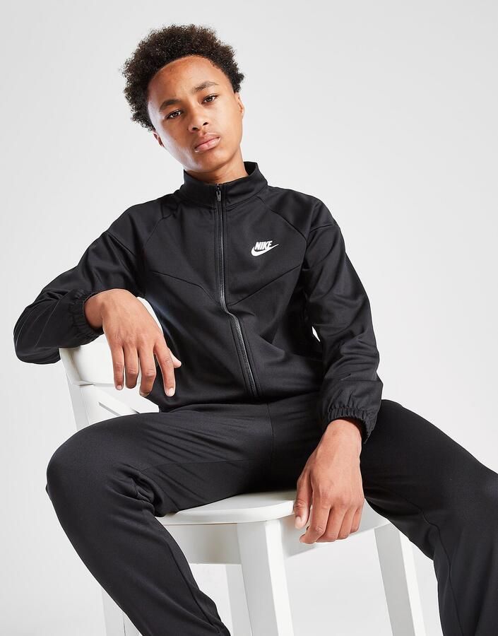 Nike Poly Chevron Tracksuit Junior Zwart