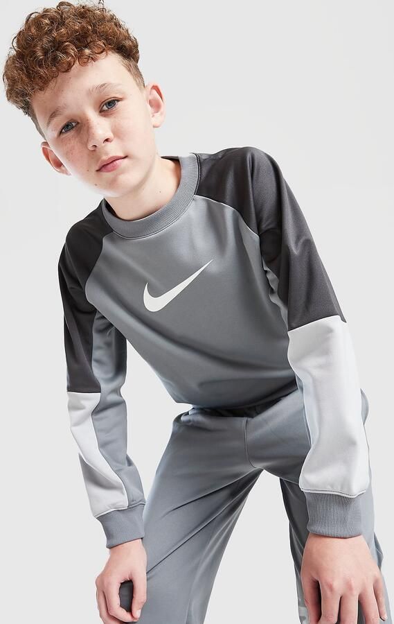 Nike Polyknit Crew Tracksuit Junior Grijs