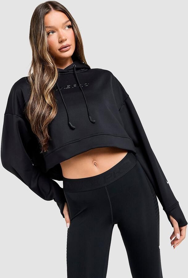 Nike Pro Graphic Hoodie Zwart- Dames Zwart