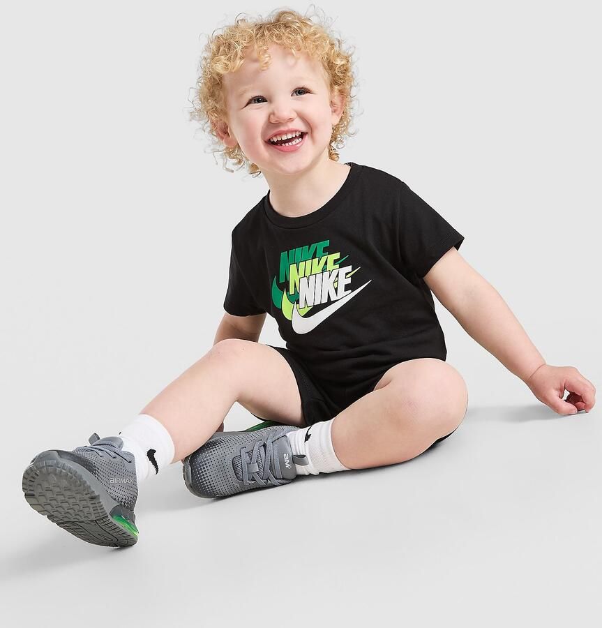 Nike Repeat Graphic T-Shirt Shorts Set Infant Zwart Kind Zwart