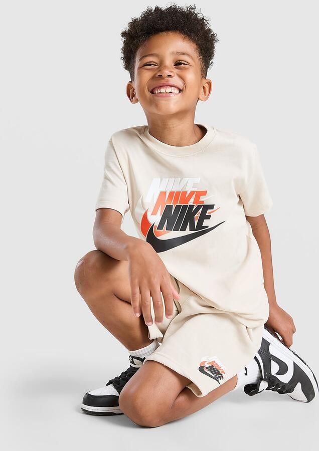 Nike Repeat Logo T-Shirt Shorts Set Children Beige Kind Beige
