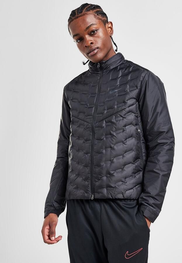 Nike Repel hardloopjack met dons voor heren Therma-FIT ADV AeroLoft Zwart- Heren Zwart