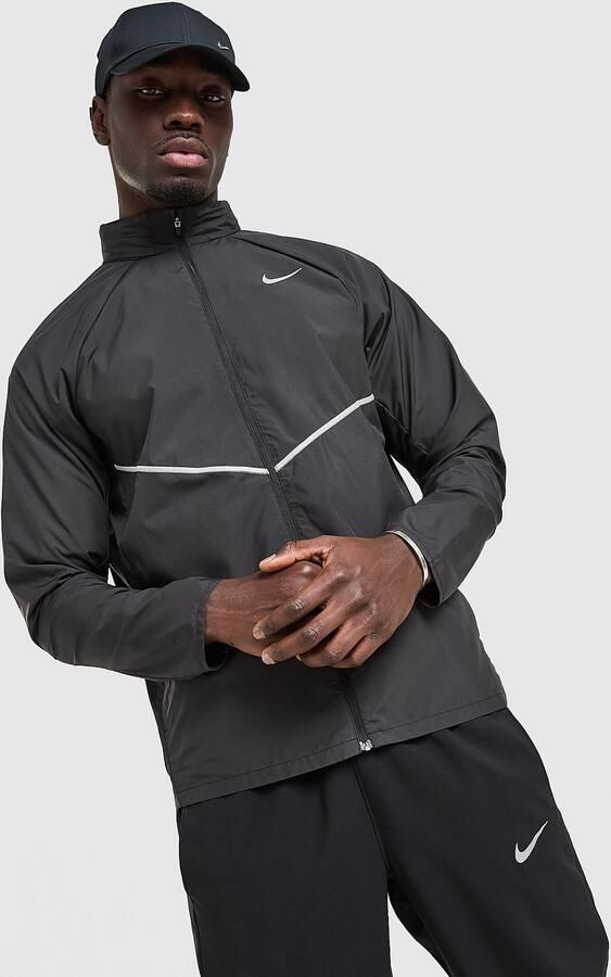 Nike Repel hardloopjack met uv-bescherming voor heren Miler Zwart- Heren Zwart
