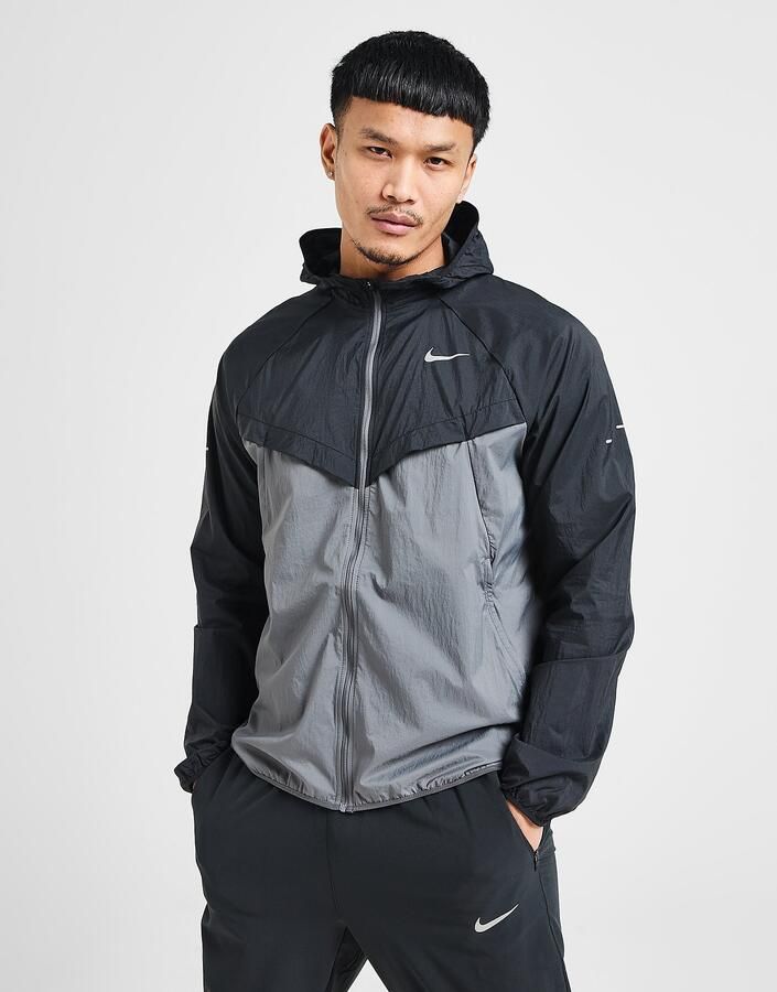 Nike Repel UV hardloopjack voor heren Stride Zwart- Heren Zwart