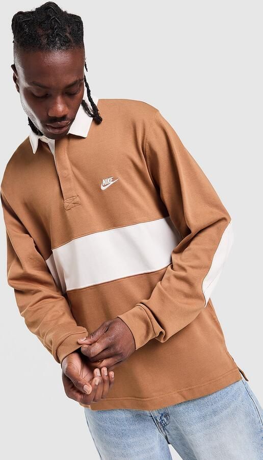 Nike Rugbytop met lange mouwen voor heren Club Bruin- Heren Bruin