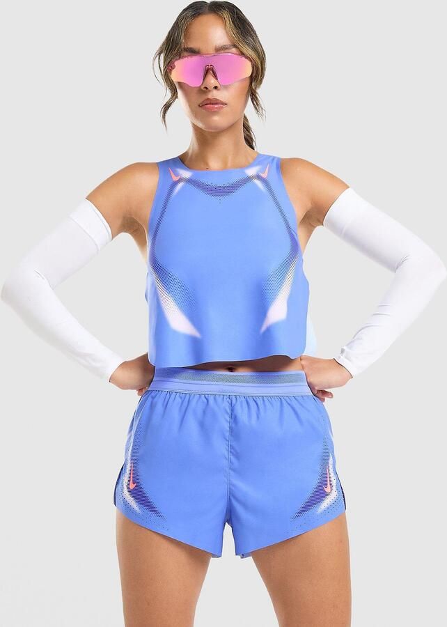 Nike Running AeroSwift All Over Print Vest Blauw- Dames Blauw