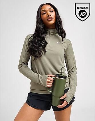 Nike Running Pacer 1 4 Zip Top Green- Dames Green