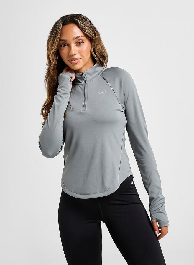 Nike Running Tempo 1 4 Zip Top Grijs- Dames Grijs