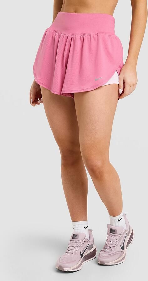 Nike Running Tempo Flow Mesh 2-in-1 Shorts Roze- Dames Roze