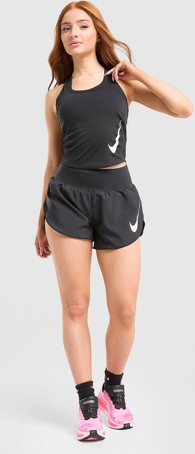 Nike Running Tempo Flow Mid-Rise Shorts Zwart- Dames Zwart
