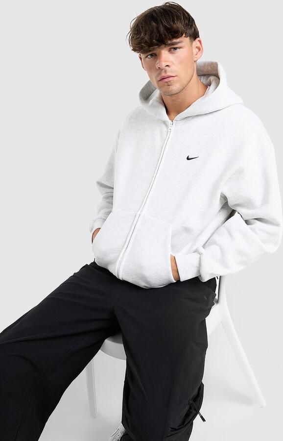 Nike Solo Fleece Full Zip Hoodie Grijs- Heren Grijs