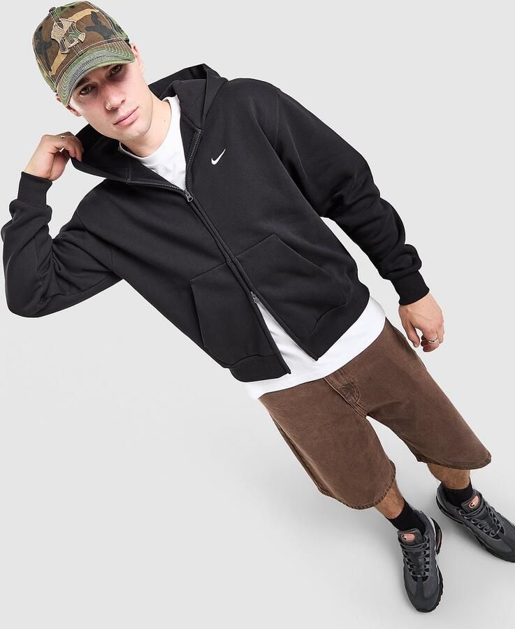 Nike Solo Fleece Full Zip Hoodie Zwart- Heren Zwart