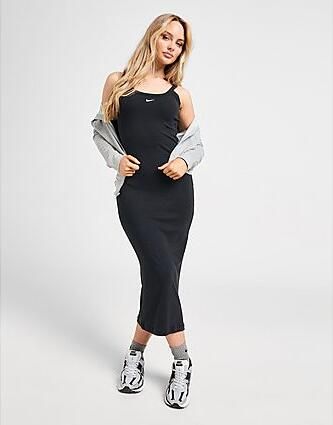 Nike Strakke tanktopjurk met mini-ribbels Sportswear Chill Knit Black- Dames Black - Foto 4