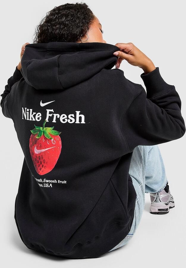 Nike Strawberry Graphic Overhead Hoodie Zwart- Dames Zwart