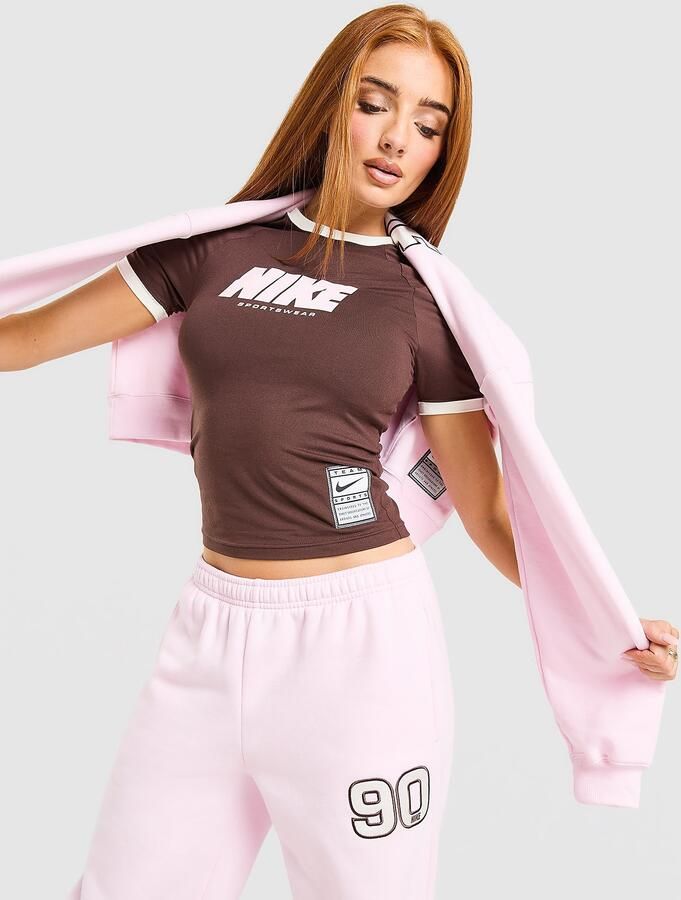 Nike Street Fitted T-Shirt Bruin- Dames Bruin