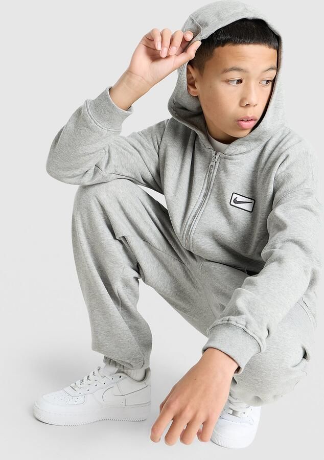 Nike Street Fleece Full Zip Hoodie Junior Grijs Kind Grijs