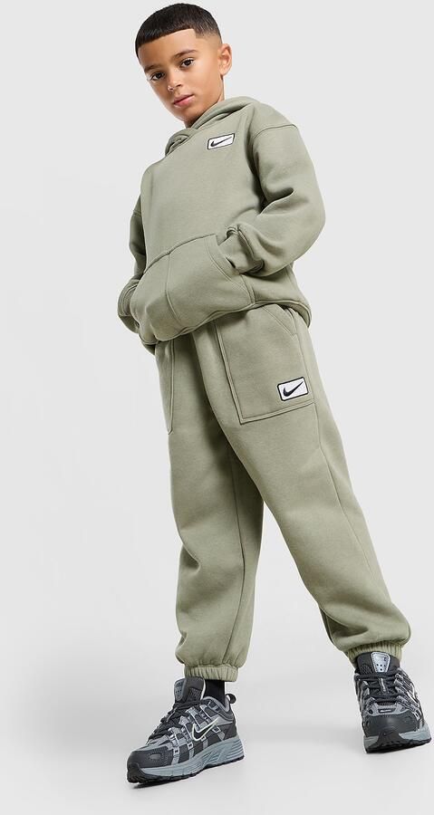 Nike Street Fleece Hooded Tracksuit Children Groen Kind Groen