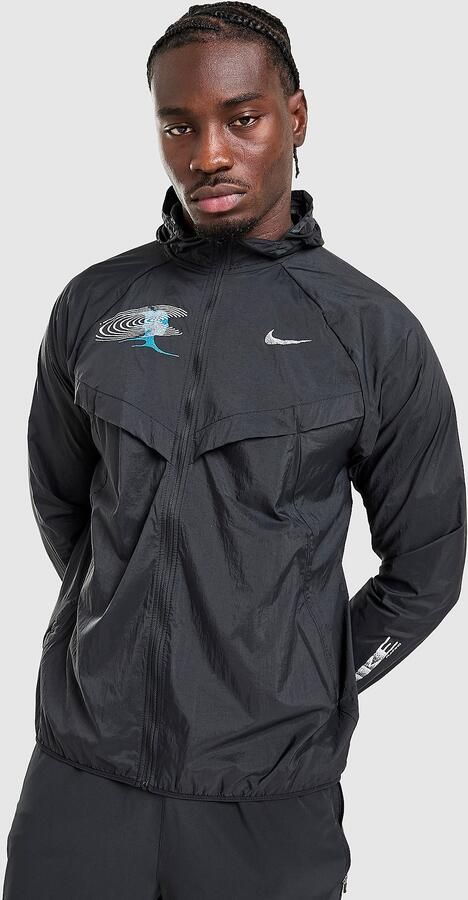 Nike Stride Graphic Jacket Zwart- Heren Zwart