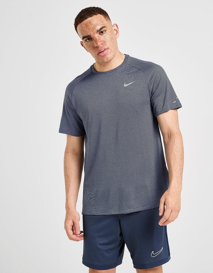 Nike Stride Jacquard T-Shirt Blauw- Heren Blauw