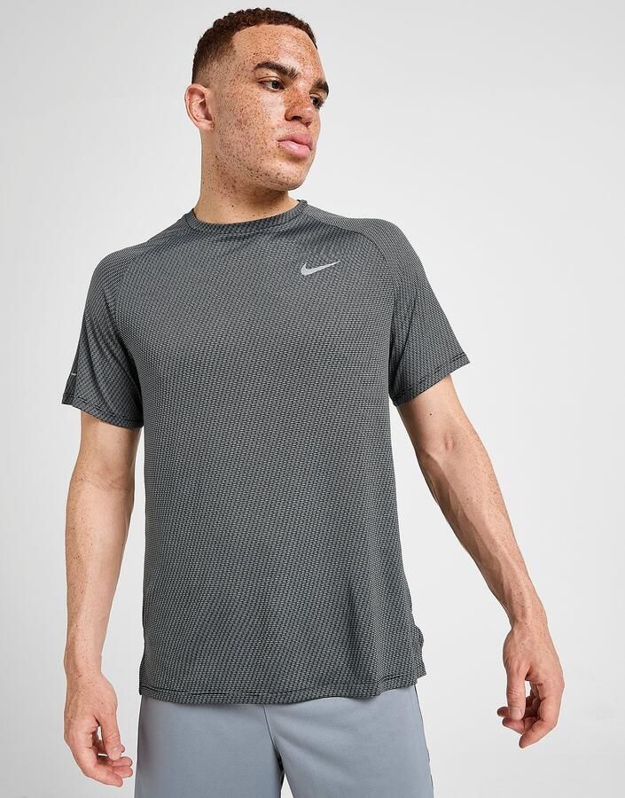 Nike Stride Jacquard T-Shirt Zwart- Heren Zwart
