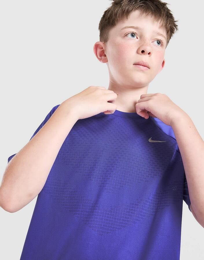 Nike Stride T-Shirt Junior Blauw Kind Blauw