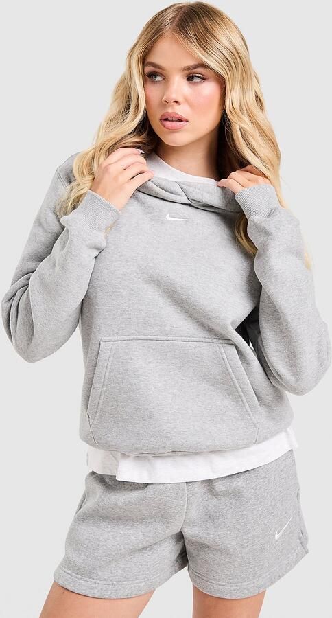 Nike Dameshoodie Studio Fleece Medium Weight Grijs- Dames Grijs