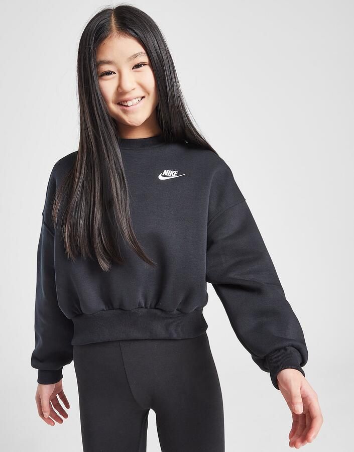 Nike Sweatshirt met ronde hals en recht design voor Sportswear Club Fleece Zwart