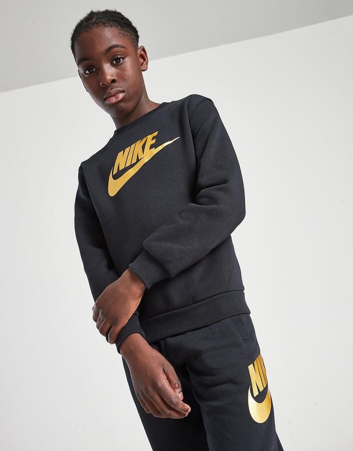 Nike Sweatshirt met ronde hals voor kids Sportswear Club Fleece Zwart