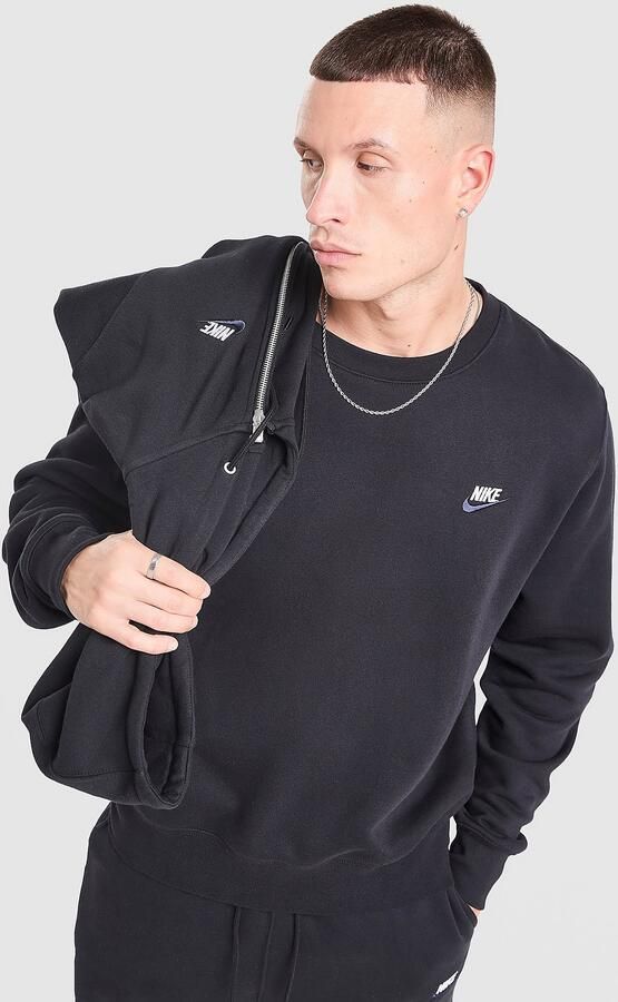 Nike Sweatshirt van fleece voor heren Sportswear Club Zwart- Heren Zwart