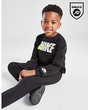 Nike Swoosh Fade Crew Tracksuit Children Black Kind Black