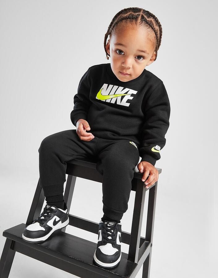 Nike Swoosh Fade Crew Tracksuit Infant Zwart