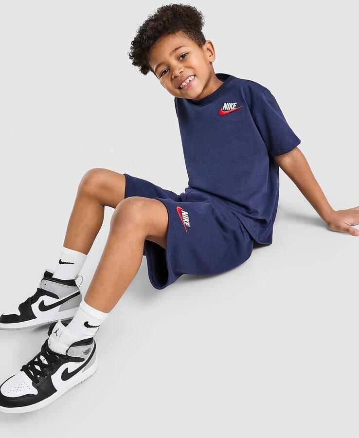 Nike T-Shirt Shorts Set Children Blauw