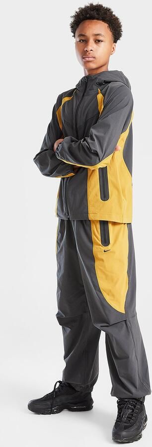 Nike Tech Colour Block Woven Track Pants Junior Grijs