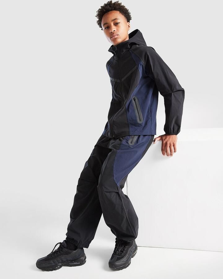 Nike Tech Colour Block Woven Track Pants Junior Zwart