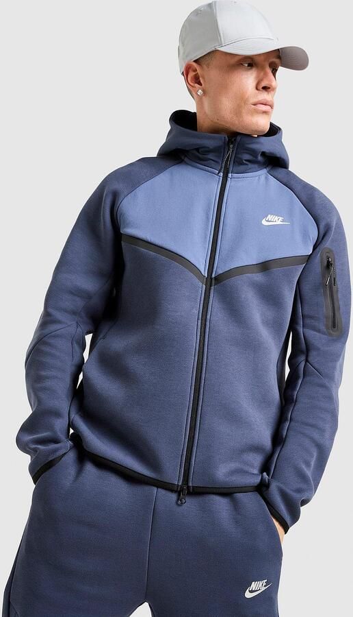 Nike Tech Mix Full Zip Hoodie Blauw- Heren Blauw