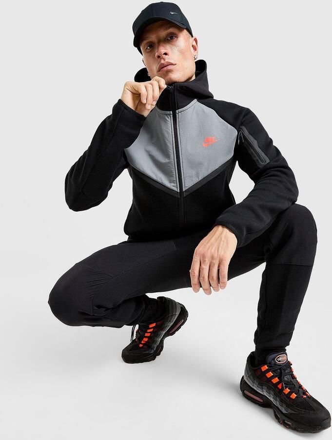 Nike Tech Mix Full Zip Hoodie Zwart- Heren Zwart