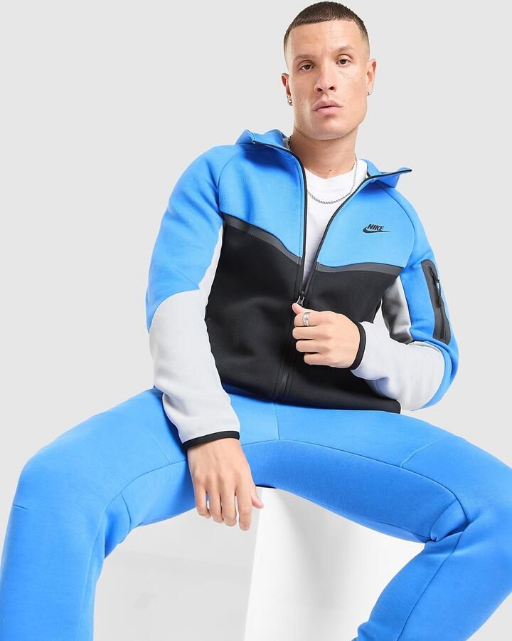 Nike Tech Windrunner herenjack van fleece met rits over de hele lengte Tech Blauw- Heren Blauw
