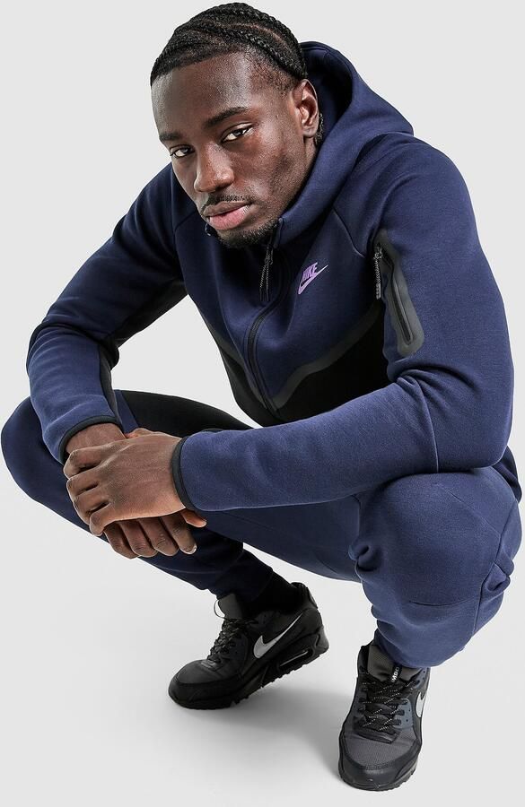 Nike Tech Windrunner herenjack van fleece met rits over de hele lengte Tech Blauw- Heren Blauw