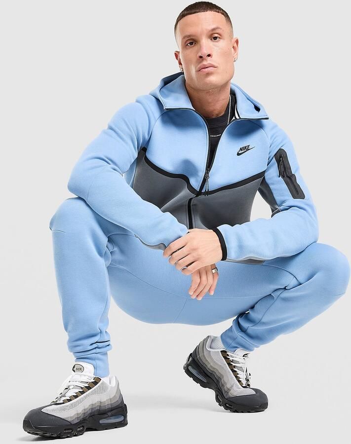 Nike Tech Windrunner herenjack van fleece met rits over de hele lengte Tech Blauw- Heren Blauw