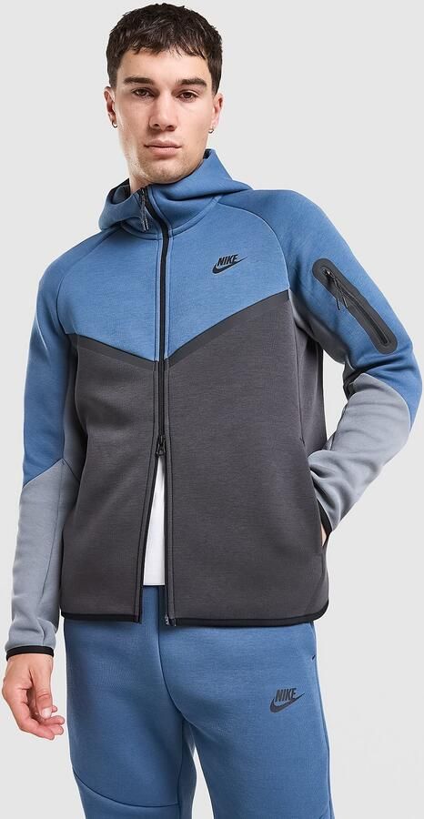 Nike Tech Windrunner herenjack van fleece met rits over de hele lengte Tech Blauw- Heren Blauw