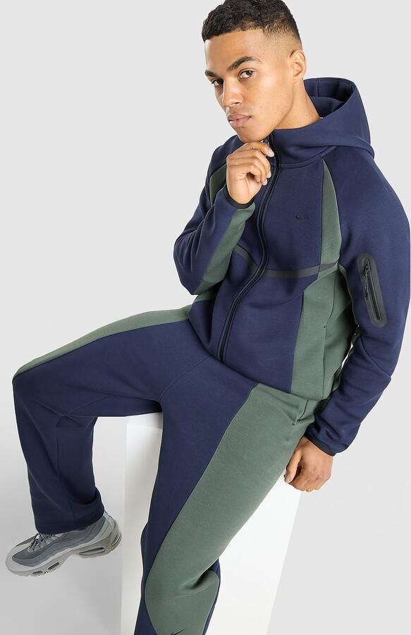 Nike Tech Windrunner herenjack van fleece met rits over de hele lengte Tech Blauw- Heren Blauw
