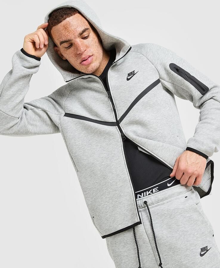 Nike Tech Windrunner herenjack van fleece met rits over de hele lengte Tech Grijs- Heren Grijs - Foto 3